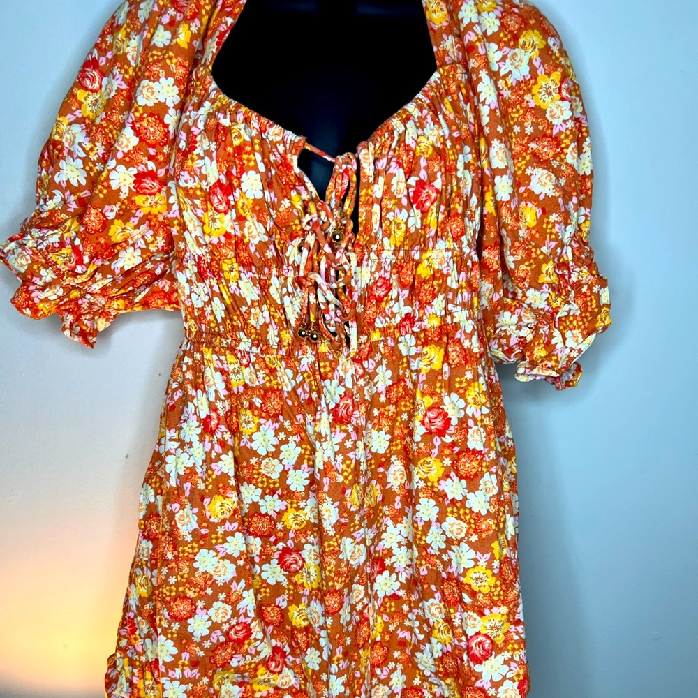 Free people floral print romper